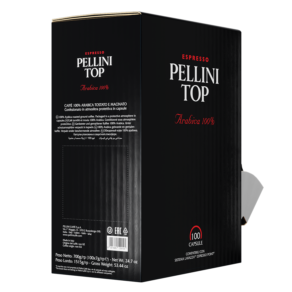 Pellini Top 100 Arabica Coffee In Fap Capsules Compatible With The