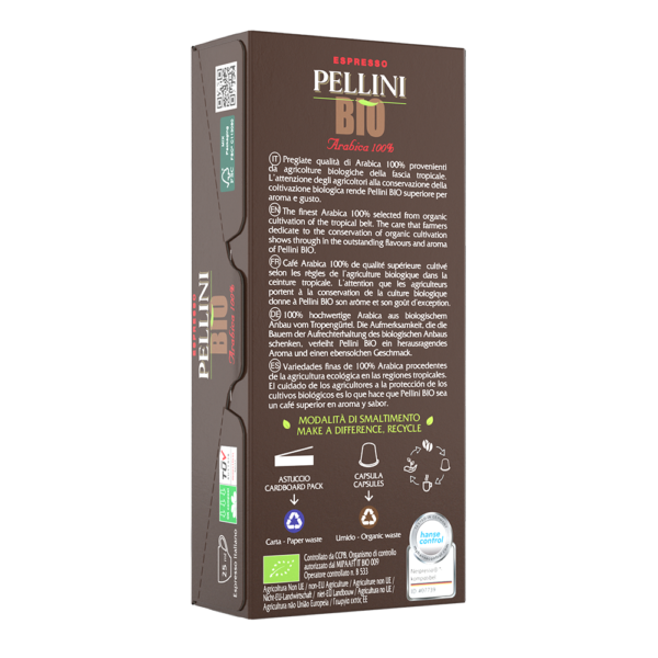Compatible capsules - PELLINI BIO 100% Arabica coffee Nespresso<sup>®</sup> compatible<sup>*</sup> Self-protected Compostable capsules - 2
