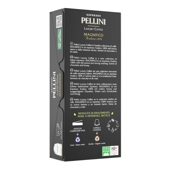 Capsules compatibles Nespresso - PELLINI LUXURY MAGNIFICO, café 100 % Arabica en capsules compostables autoprotégées compatibles avec les machines Nespresso<sup>®*</sup> - 2