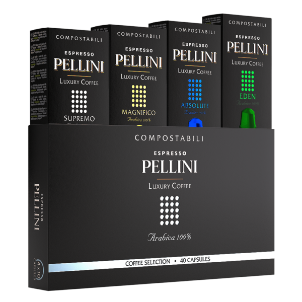 Capsules compatibles Nespresso - COFFRET PELLINI LUXURY GIFT BOX, café 100 % Arabica en capsules compostables autoprotégées, compatibles avec les machines Nespresso<sup>®*</sup> - 2