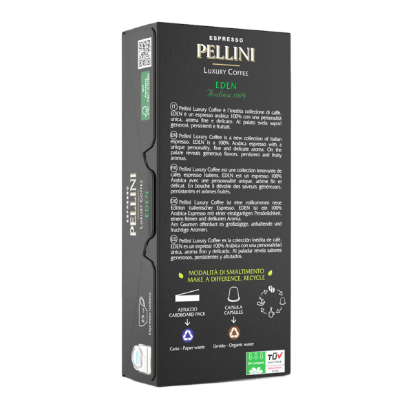 Compatible capsules - PELLINI LUXURY EDEN 100% Arabica coffee in Nespresso<sup>®</sup> compatible<sup>*</sup> Self-protected Compostable capsules - 2