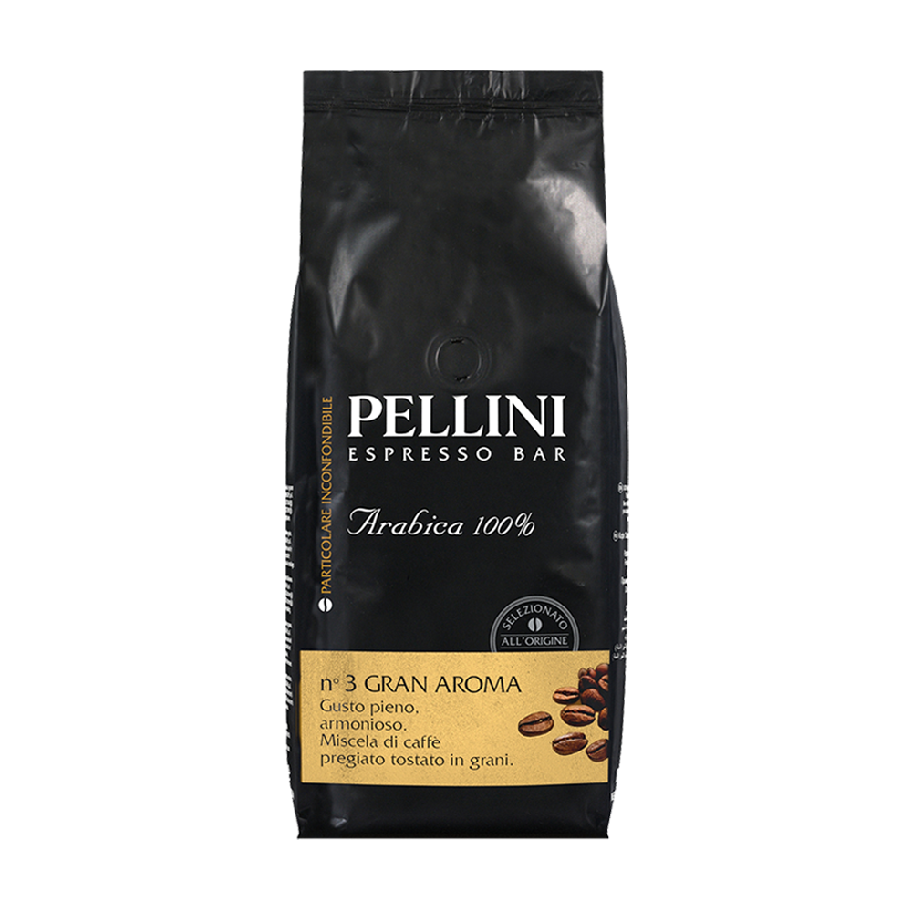 Café en grains - PELLINI N 3 GRAN AROMA, grains de café 100 % Arabica pour espresso